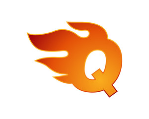 flame logo letter q