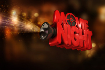 Movie Night -  Typo Projektor Light Lens - obrazy, fototapety, plakaty