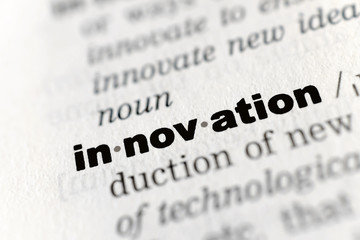 Innovation - schwarz-weiß Text