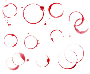 Wine stains isolated on white