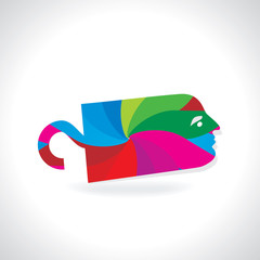 colorful ta with face vector illustration 