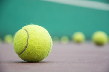 tennis ball on the court