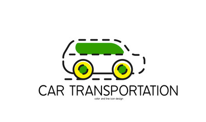 Color line icon for flat design. Car transportation