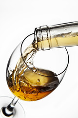 Glass of wine with splash