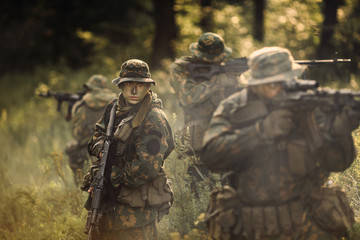 paratrooper airborne infantry in the forest