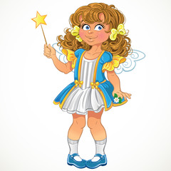 Pretty little girl with magic wand