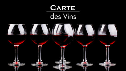 Wineglasses on black background