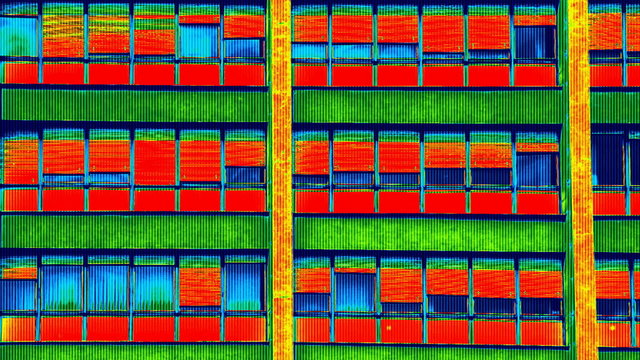 Infrared thermovision video showing lack of thermal insulation on Residential building, Full HD
