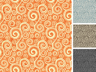 Set of 4 floral seamless patterns