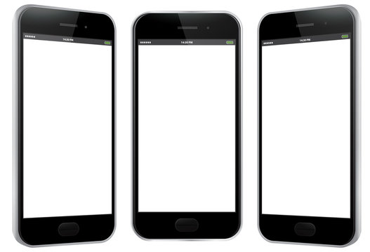 Mobile Phone Vector Illustration - Different views.