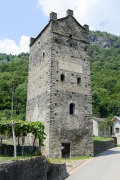 Fiorenzana tower at Grono in Mesolcina valley
