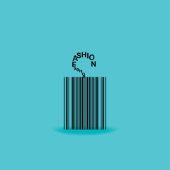tag created with bar code black vector 