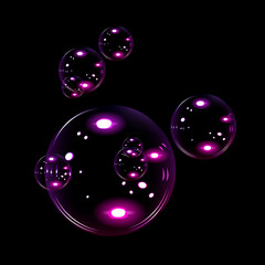 stock set transparent bubble rainbow of different sizes