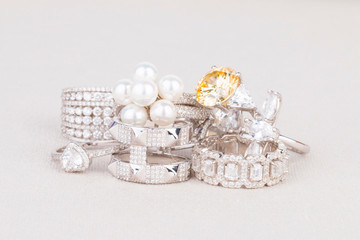 Many fashionable women's jewelry - Stock Image macro.