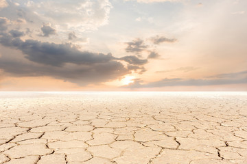 Soil drought cracked landscape sunset