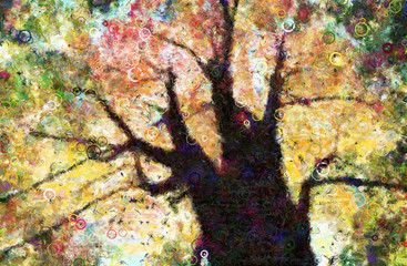 Autumn Trees Canopy Painting  This image is entirely my own creation, from my own images and is legal for me to sell and distribute © rolffimages