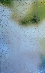 Glass with natural water drops