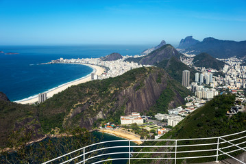 Brazil, Rio De Janeiro, view of the city with Copacabana beach from the Pao De Acucar (Sugarloaf...