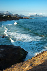 Brazil, Rio De Janeiro, view of Ponta de Copacabana from the Pedra do Arpoador promontory