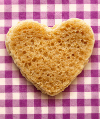 Slice of bread in heart form