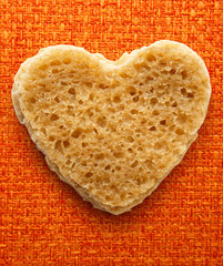 Slice of bread in heart form
