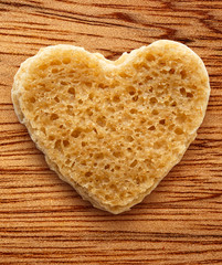 Slice of bread in heart form