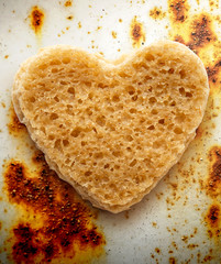 Slice of bread in heart form