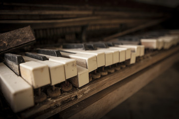 Chernobyl - close-up of an old piano