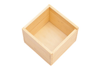 empty wooden box isolated white