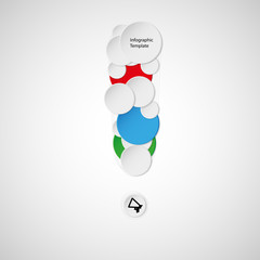 Light template infographic with exclamation motif