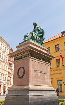 Monument to Czech poet Josef Jungmann in Prague