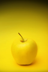Apple on color background