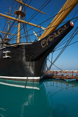 Replica of the Chilean Navy ship Esmeralda that was sunk at the Battle of Iquique in 1879 during...