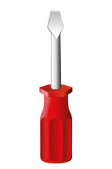 Screwdriver with red handle
Vector Illustration isolated on white background
