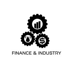 icons of finance and industry in gears