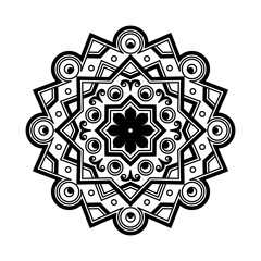 Vector Beautiful Deco Black Mandala, Patterned Design Element
