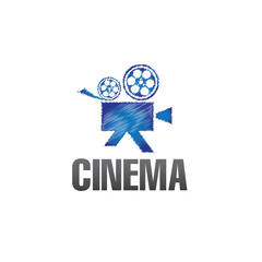 sketch film camera vector design template