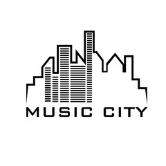 music city concept vector design template