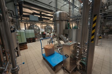 Industrial interior of an alcohol factory