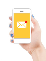 Female hand with smartphone
