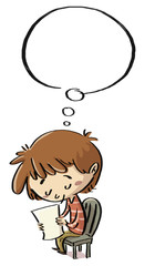 niño sentado leyendo