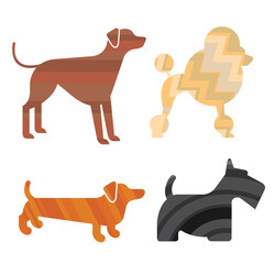 Set of dog silhouettes