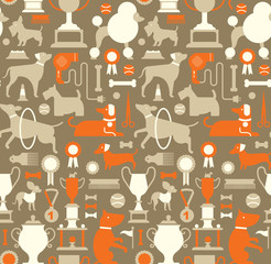 Background with dog silhouettes