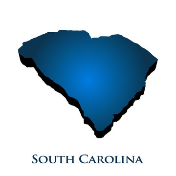 3D Graphic Map Of South Carolina State