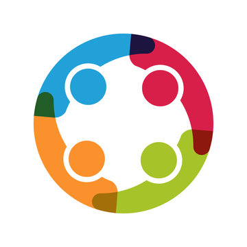People logo. Group of four in circle