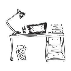 Simple doodle of a desk