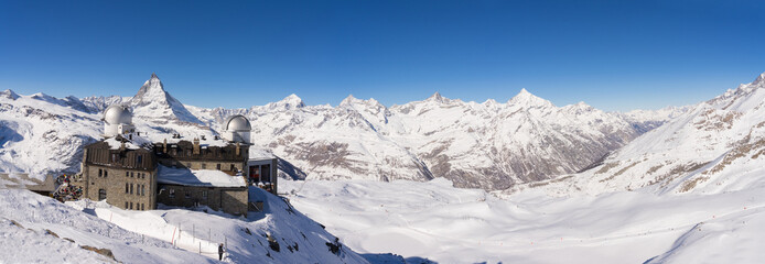 Fototapeta na wymiar zermatt, switzerland, matterhorn, real panorama