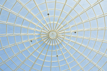 Abstract architecture photo of a roof looking like spider web.