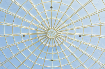 Abstract architecture photo of a roof looking like spider web.