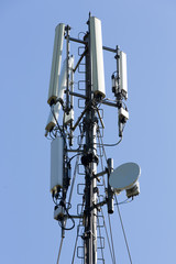 Communication tower in the mountain